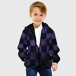 Куртка с капюшоном детская Space Neon Chessboard, цвет: 3D-черный — фото 2