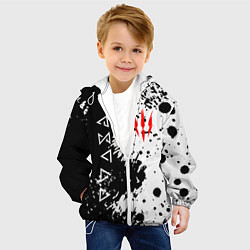 Куртка с капюшоном детская The Witcher black & white, цвет: 3D-белый — фото 2