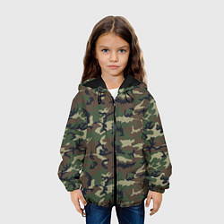 Куртка с капюшоном детская Камуфляж: классика, цвет: 3D-черный — фото 2