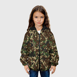 Куртка с капюшоном детская Камуфляж Излом, цвет: 3D-черный — фото 2