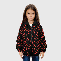 Куртка с капюшоном детская Перец паттерн, цвет: 3D-черный — фото 2