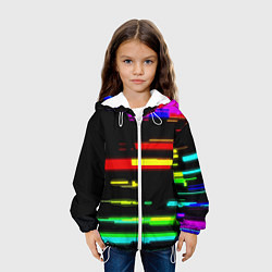 Куртка с капюшоном детская Color fashion glitch, цвет: 3D-белый — фото 2