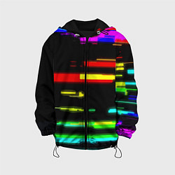 Куртка с капюшоном детская Color fashion glitch, цвет: 3D-черный