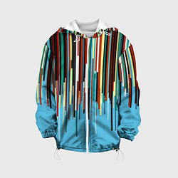 Куртка с капюшоном детская Glitch pattern 2087, цвет: 3D-белый