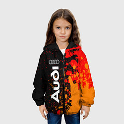 Куртка с капюшоном детская АУДИ - Краски По вертикали, цвет: 3D-черный — фото 2