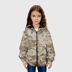 Куртка с капюшоном детская Пустынный Милитари, цвет: 3D-черный — фото 2