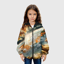 Куртка с капюшоном детская Песчаный Космос, цвет: 3D-черный — фото 2