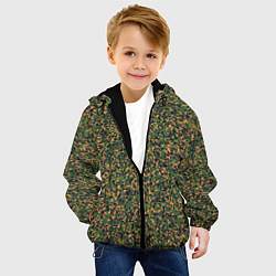 Куртка с капюшоном детская Цифровой Пиксельный Камуфляж, цвет: 3D-черный — фото 2