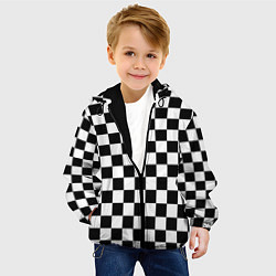 Куртка с капюшоном детская Chess Squares Cubes, цвет: 3D-черный — фото 2
