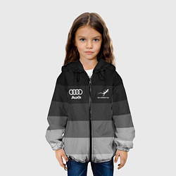 Куртка с капюшоном детская Audi, Ауди Серый градиент, цвет: 3D-черный — фото 2