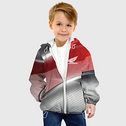 Куртка с капюшоном детская Honda Текстура, цвет: 3D-белый — фото 2
