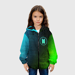Куртка с капюшоном детская BTS - Глитч, цвет: 3D-черный — фото 2