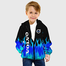 Куртка с капюшоном детская Volvo размытый огонь, цвет: 3D-черный — фото 2