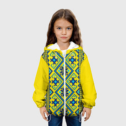 Куртка с капюшоном детская Славянский национальный орнамент, цвет: 3D-белый — фото 2
