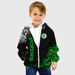 Куртка с капюшоном детская Skoda: Авто бренд, цвет: 3D-белый — фото 2