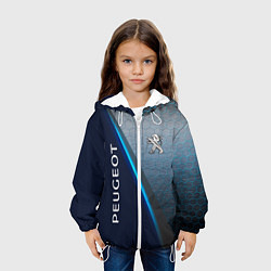 Куртка с капюшоном детская Peugeot неоновая полоса, цвет: 3D-белый — фото 2