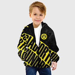 Куртка с капюшоном детская Боруссия Дортмунд, Borussia Dortmund, цвет: 3D-черный — фото 2