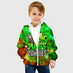 Куртка с капюшоном детская Plants vs Zombies горохострел и зомби, цвет: 3D-белый — фото 2