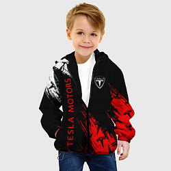 Куртка с капюшоном детская Tesla - Motors, цвет: 3D-черный — фото 2