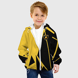 Куртка с капюшоном детская Lamborghini - Yellow Geometry, цвет: 3D-белый — фото 2