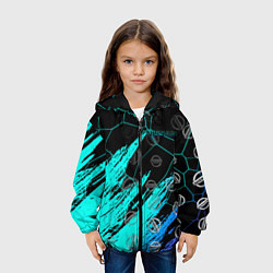 Куртка с капюшоном детская NISSAN геометрия, цвет: 3D-черный — фото 2