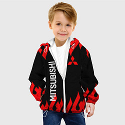 Куртка с капюшоном детская Mitsubish: Нарисованный огонь, цвет: 3D-белый — фото 2