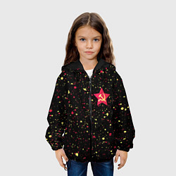 Куртка с капюшоном детская СОВЕТСКИЙ СОЮЗ - СЕРП И МОЛОТ - Краски, цвет: 3D-черный — фото 2