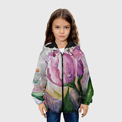 Куртка с капюшоном детская Весенняя нежность, цвет: 3D-черный — фото 2