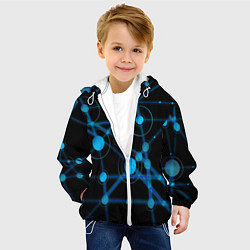 Куртка с капюшоном детская Круги на линиях, цвет: 3D-белый — фото 2