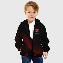 Куртка с капюшоном детская Suzuki Сузуки Геометрия, цвет: 3D-черный — фото 2