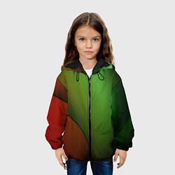 Куртка с капюшоном детская 3х-цветная спираль, цвет: 3D-черный — фото 2