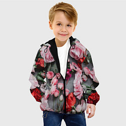 Куртка с капюшоном детская Цветочное полотно, цвет: 3D-черный — фото 2