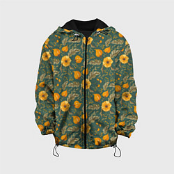 Детская куртка Желтые цветочки и листья