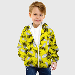 Куртка с капюшоном детская Пчелы на желтом, цвет: 3D-белый — фото 2