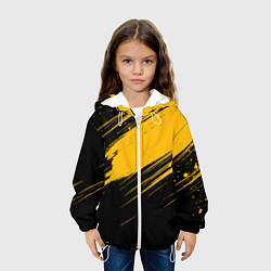 Куртка с капюшоном детская Black and yellow grunge, цвет: 3D-белый — фото 2