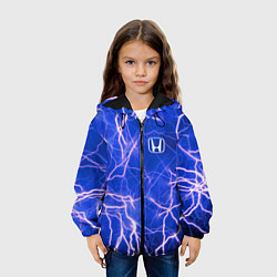 Куртка с капюшоном детская HONDA хонда молнии, цвет: 3D-черный — фото 2