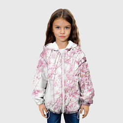 Куртка с капюшоном детская Розовое цветение, цвет: 3D-белый — фото 2