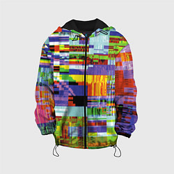 Куртка с капюшоном детская Vanguard glitch fashion pattern 2022, цвет: 3D-черный