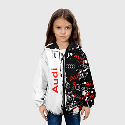 Куртка с капюшоном детская АУДИ Autosport Паттерн, цвет: 3D-черный — фото 2