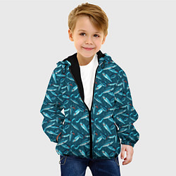 Куртка с капюшоном детская Воблеры рыбки, цвет: 3D-черный — фото 2