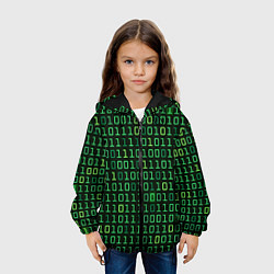 Куртка с капюшоном детская Двоичный Код Binary Code, цвет: 3D-черный — фото 2