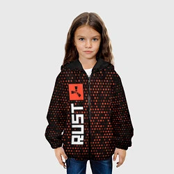 Куртка с капюшоном детская RUST Звезды Вертикально, цвет: 3D-черный — фото 2