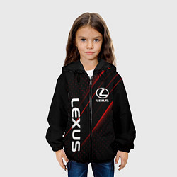 Куртка с капюшоном детская LEXUS ЛЕКСУС КРАСНЫЕ ЛИНИИ, цвет: 3D-черный — фото 2