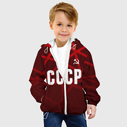 Куртка с капюшоном детская СССР КРАСНЫЕ ЛИНИИ, цвет: 3D-белый — фото 2