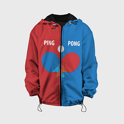 Куртка с капюшоном детская PING PONG теннис, цвет: 3D-черный