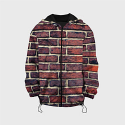 Куртка с капюшоном детская Brick Wall, цвет: 3D-черный