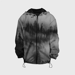 Куртка с капюшоном детская Туманный лес - природа, цвет: 3D-черный