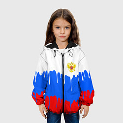 Куртка с капюшоном детская Флаг герб russia, цвет: 3D-черный — фото 2