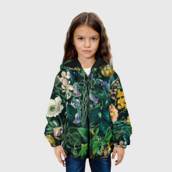 Куртка с капюшоном детская Цветы Темный Сад, цвет: 3D-черный — фото 2