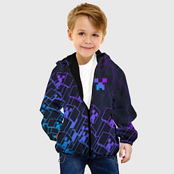 Куртка с капюшоном детская Minecraft CREEPER NEON, цвет: 3D-черный — фото 2